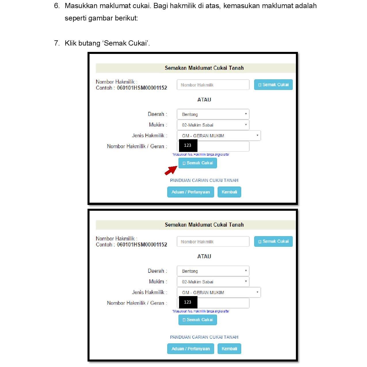 Majlis Daerah Kerian - Panduan Semakan Cukai Tanah Online